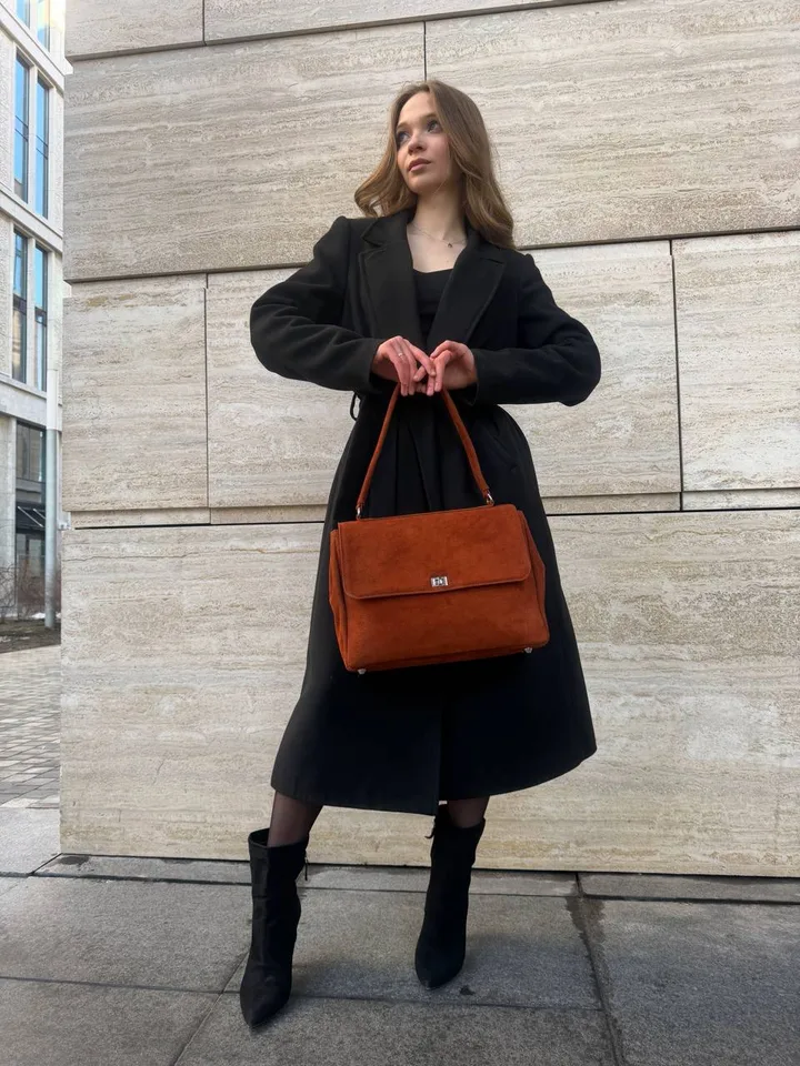 Сумка Кэнди замша натуральная цвет  рыжий — фото 6